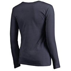 Women's Iconic Collection Script Assist Long Sleeve V-Neck T-Shirt - New England Patriots T-shirts