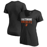 Black Baltimore Orioles Women's Fade Out V-Neck T-Shirt