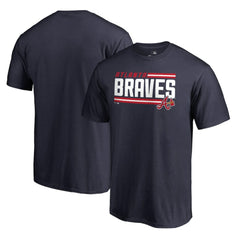 Navy Atlanta Braves Onside Stripe T-Shirt