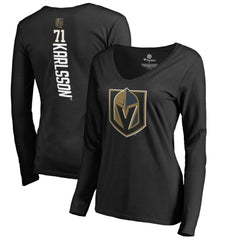 NHL William Karlsson Vegas Golden Knights Women's Backer V-Neck Long Sleeve T-Shirt