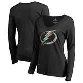NHL Tampa Bay Lightning Women's Lovely Long Sleeve V-Neck T-Shirt