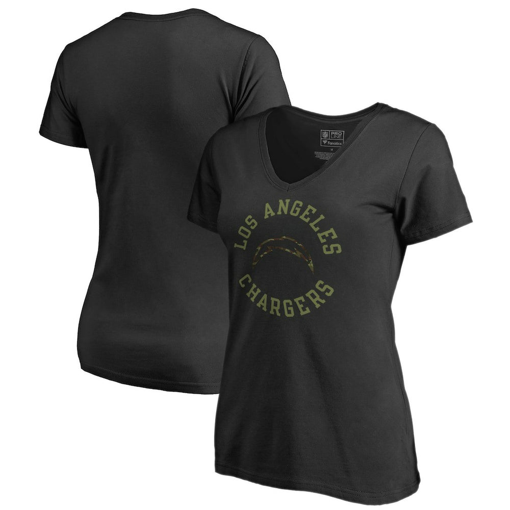 Women's Camo Collection Liberty V-Neck T-Shirt - Los Angeles Chargers T-shirts