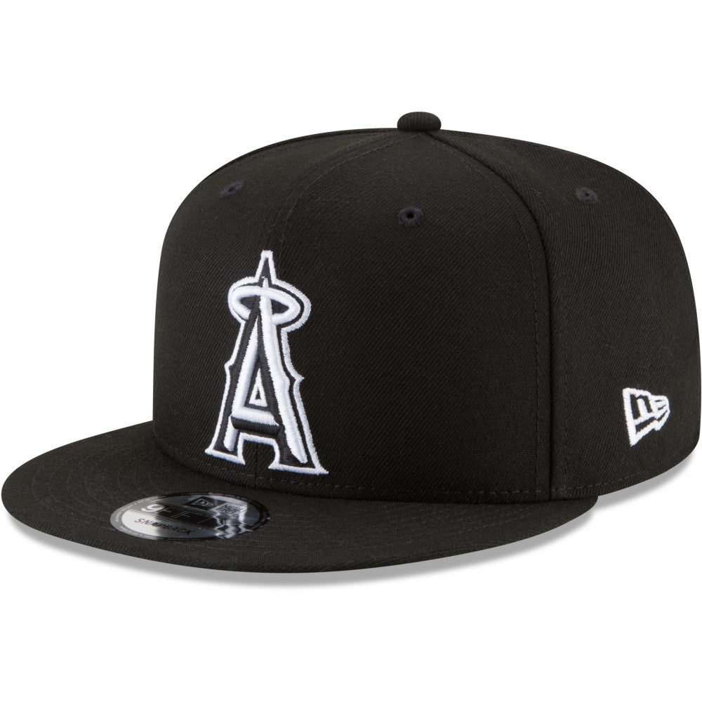 Black Los Angeles Angels New Era Black & White 9FIFTY Snapback Hat