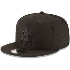 Black Houston Astros New Era Black on Black 9FIFTY Team Snapback Adjustable Hat