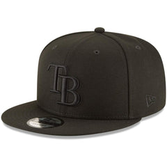 Black Tampa Bay Rays New Era Black on Black 9FIFTY Team Snapback Adjustable Hat