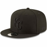 Black Kansas City Royals New Era Black on Black 9FIFTY Team Snapback Adjustable Hat