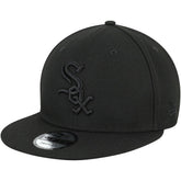 Black Chicago White Sox New Era Black on Black 9FIFTY Team Snapback Adjustable Hat