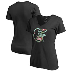 Black Baltimore Orioles Women's Lovely V-Neck T-Shirt
