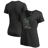 Black St. Louis Cardinals Women's Lovely V-Neck T-Shirt