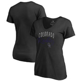 Black Colorado Rockies Women's Graceful V-Neck T-Shirt
