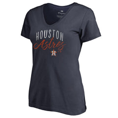 Navy Houston Astros Women's Graceful V-Neck T-Shirt