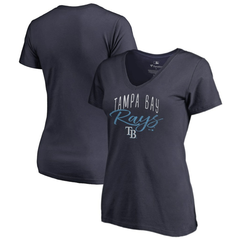 Navy Tampa Bay Rays Women's Graceful V-Neck T-Shirt