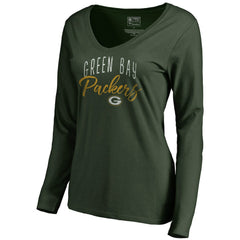Women's Graceful Long Sleeve V-Neck T-Shirt - Green Bay Packers T-shirts