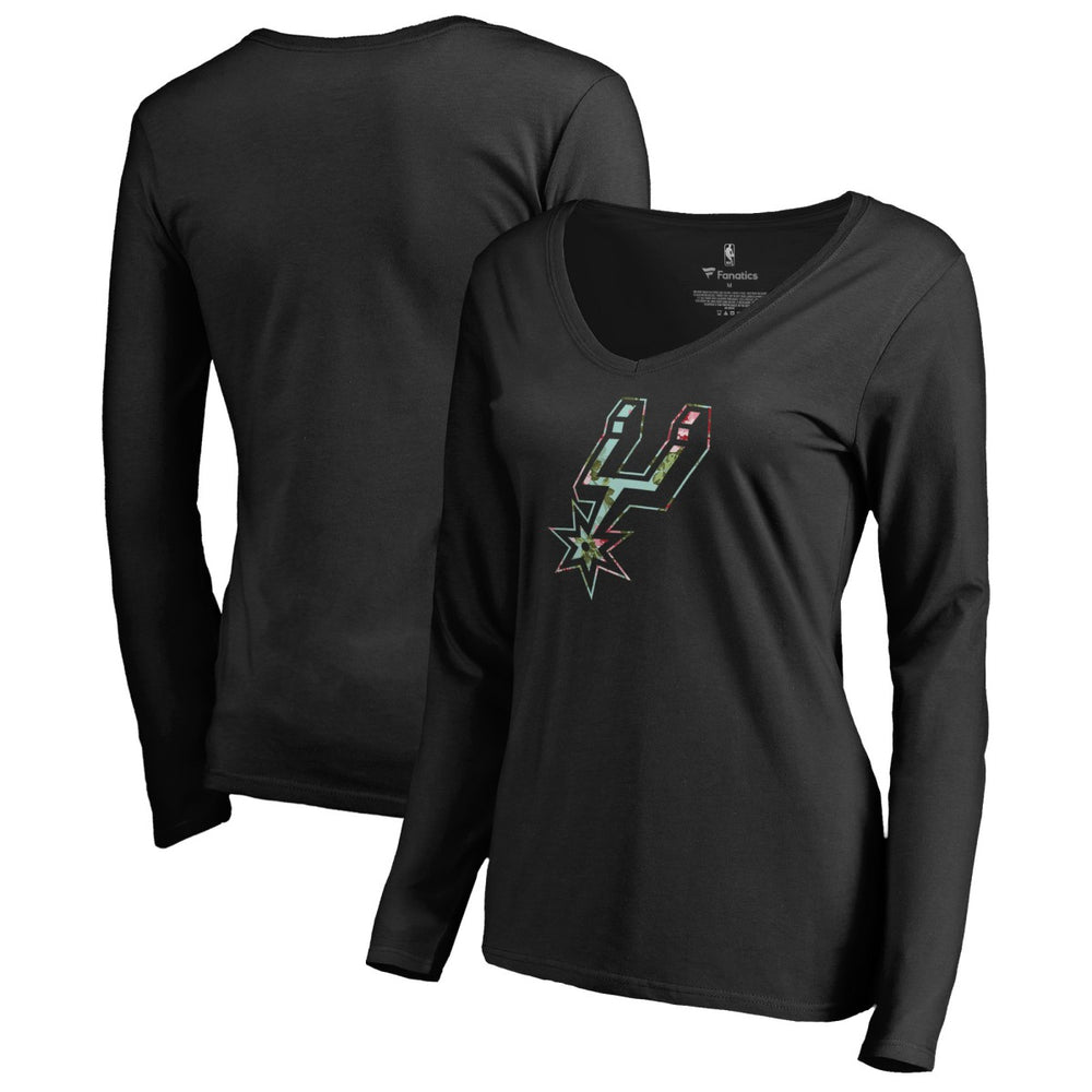 San Antonio Spurs Women's Lovely V-Neck Long Sleeve T-Shirt