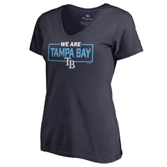 Navy Tampa Bay Rays Women's We Are Icon V-Neck T-Shirt
