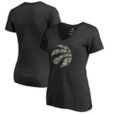 Toronto Raptors Women's Cloak Camo V-Neck T-Shirt