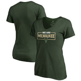 Milwaukee Bucks Women's We Are Iconic Collection V-Neck T-Shirt