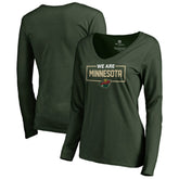 NHL Minnesota Wild Women's Iconic Collection We Are Long Sleeve V-Neck T-Shirt