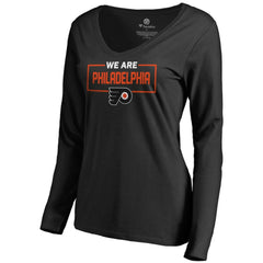 NHL Philadelphia Flyers Women's Iconic Collection We Are Long Sleeve V-Neck T-Shirt