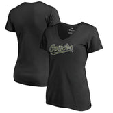 Black Baltimore Orioles Women's Armed Forces Wordmark T-Shirt
