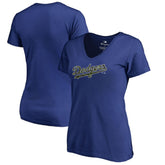 Royal Los Angeles Dodgers Women's Armed Forces Wordmark T-Shirt