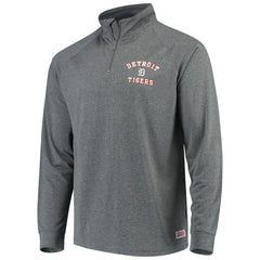 Heathered Charcoal Detroit Tigers Stitches Team Raglan Quarter-Zip Pullover Jacket