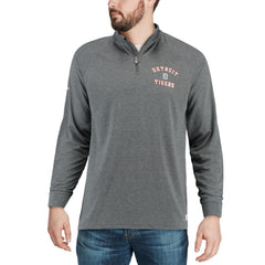Heathered Charcoal Detroit Tigers Stitches Team Raglan Quarter-Zip Pullover Jacket