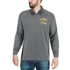 Heathered Charcoal Pittsburgh Pirates Stitches Team Raglan Quarter-Zip Pullover Jacket