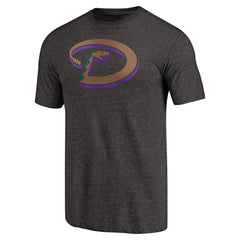 Heathered Black Arizona Diamondbacks Cooperstown Collection Forbes Tri-Blend T-Shirt