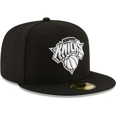 New Era New York Knicks Black & White Logo 59FIFTY Fitted Hat