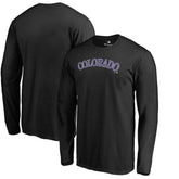 Black Colorado Rockies Team Wordmark Long Sleeve T-Shirt