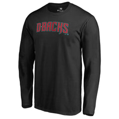 Black Arizona Diamondbacks Team Wordmark Long Sleeve T-Shirt