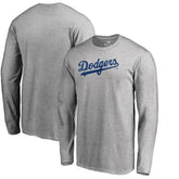 Heathered Gray Los Angeles Dodgers Team Wordmark Long Sleeve T-Shirt