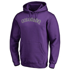 Purple Colorado Rockies Official Wordmark Fitted Pullover Hoodie