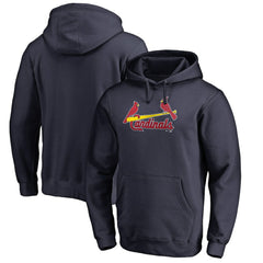 Navy St. Louis Cardinals Official Wordmark Fitted Pullover Hoodie