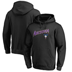 Black Arizona Diamondbacks Vintage Cooperstown Collection Wahconah Fitted Pullover Hoodie