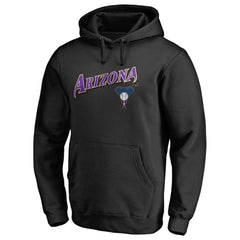 Black Arizona Diamondbacks Vintage Cooperstown Collection Wahconah Fitted Pullover Hoodie