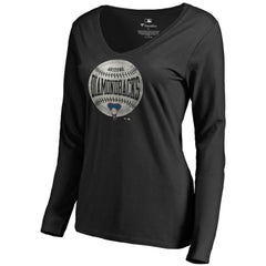 Black Arizona Diamondbacks Women's Cooperstown Collection Slider Long Sleeve V-Neck T-Shirt