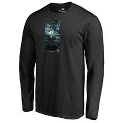 Black Seattle Mariners Midnight Mascot Long Sleeve T-Shirt