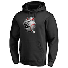 Black Cincinnati Reds Midnight Mascot Pullover Hoodie