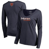 Women's Monsters Long Sleeve V-Neck T-Shirt - Chicago Bears T-shirts