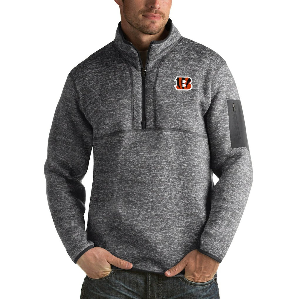 Antigua Fortune Big & Tall Quarter-Zip Pullover Jacket - Cincinnati Bengals Pullover