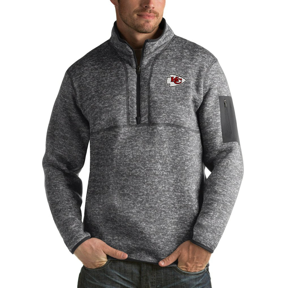 Antigua Fortune Big & Tall Quarter-Zip Pullover Jacket - Kansas City Chiefs Pullover