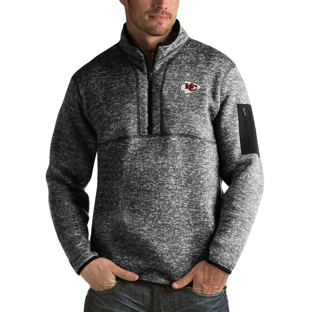 Antigua Fortune Big & Tall Quarter-Zip Pullover Jacket - Kansas City Chiefs Pullover