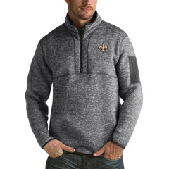Antigua Fortune Big & Tall Quarter-Zip Pullover Jacket - New Orleans Saints Pullover