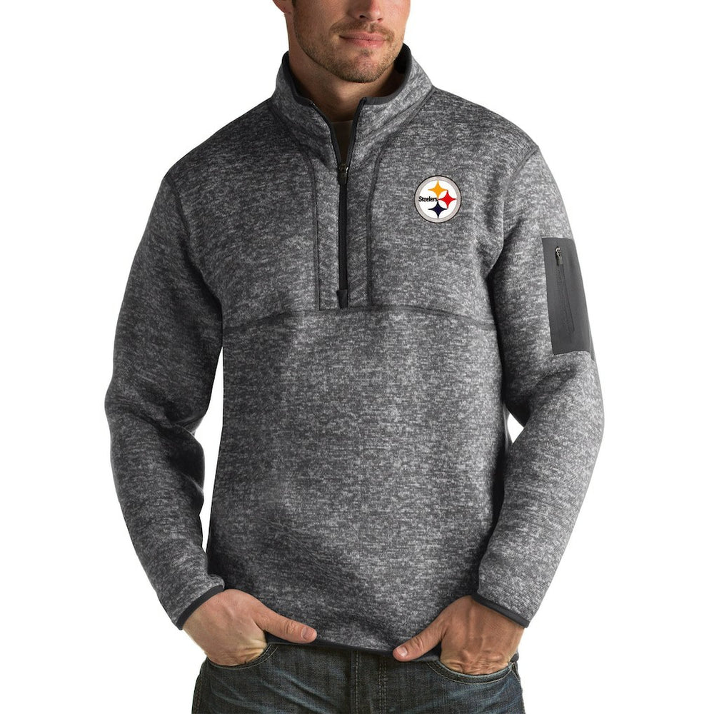 Antigua Fortune Big & Tall Quarter-Zip Pullover Jacket - Pittsburgh Steelers Pullover