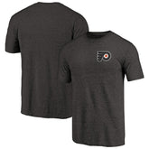 NHL Philadelphia Flyers Primary Logo Left Chest Distressed Tri-Blend T-Shirt