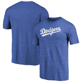 Royal Los Angeles Dodgers Team Wordmark Tri-Blend T-Shirt