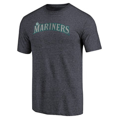 Navy Seattle Mariners Team Wordmark Tri-Blend T-Shirt