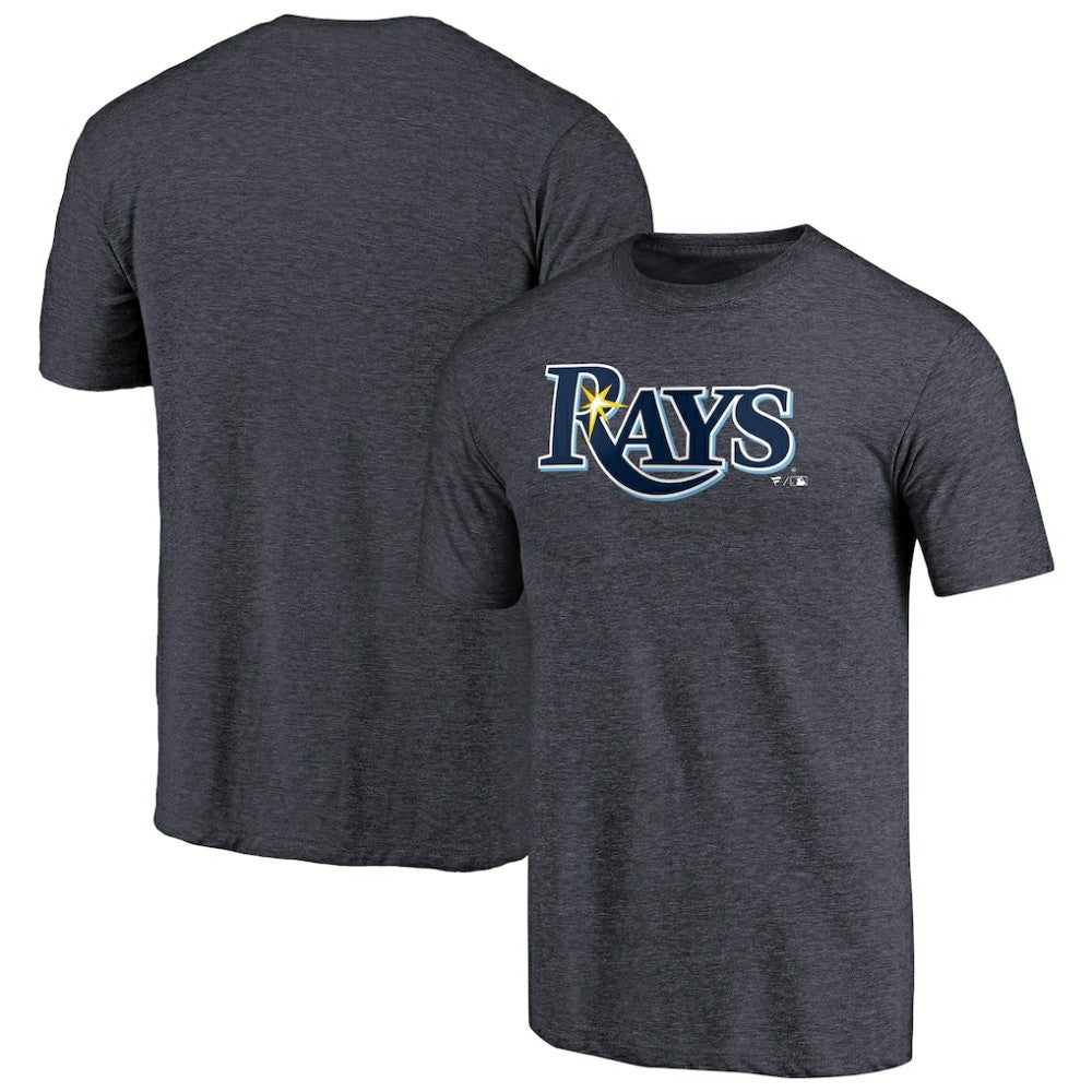 Navy Tampa Bay Rays Team Wordmark Tri-Blend T-Shirt